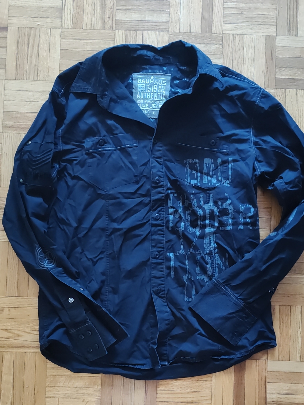 Bauhaus Authentic Black Button-Up Shirt